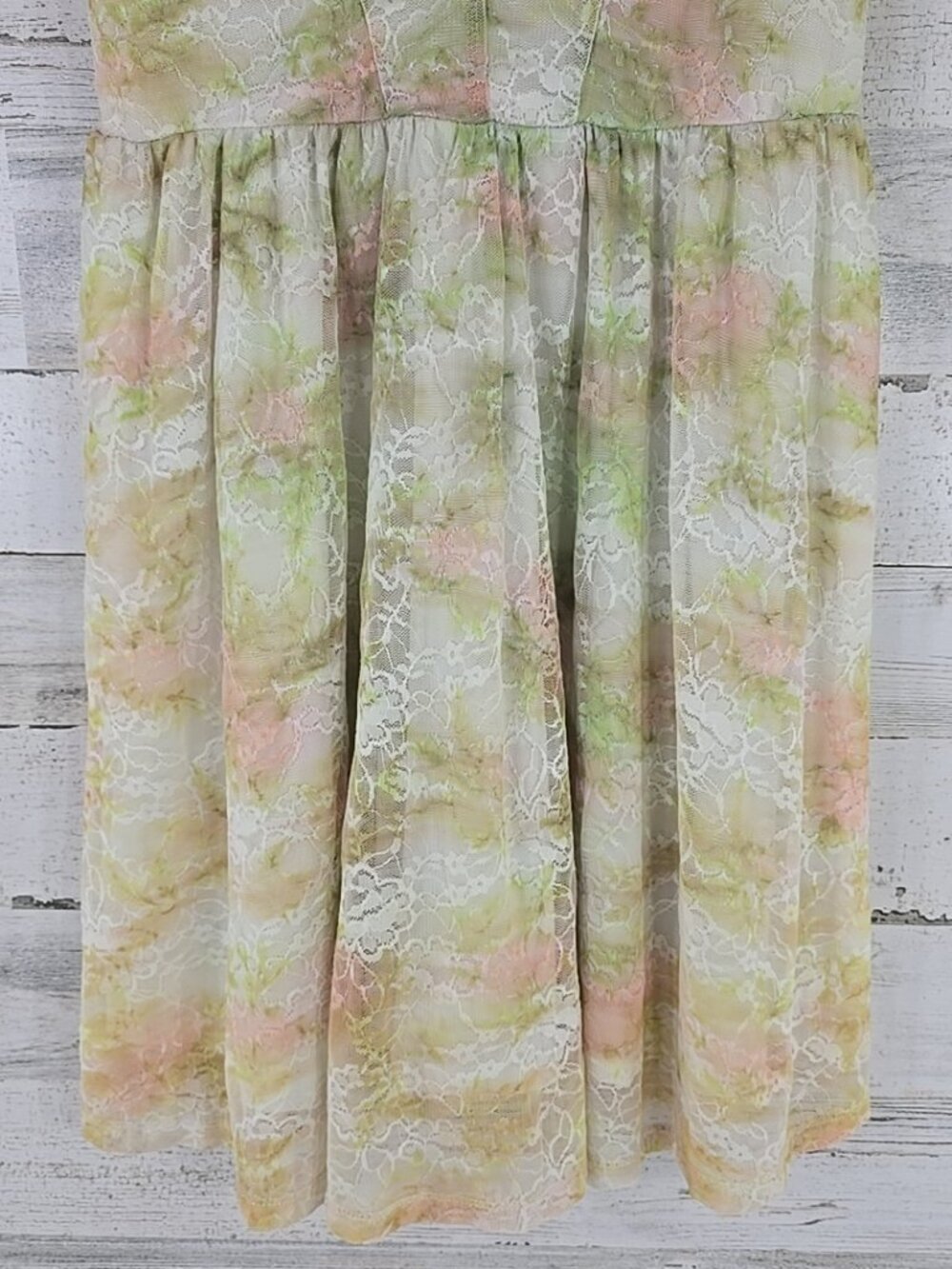 DISNEY PRINCESS Pastel Floral Lace Dress MEDIUM White Trim Fairytale Cottagecore - Picture 7 of 16